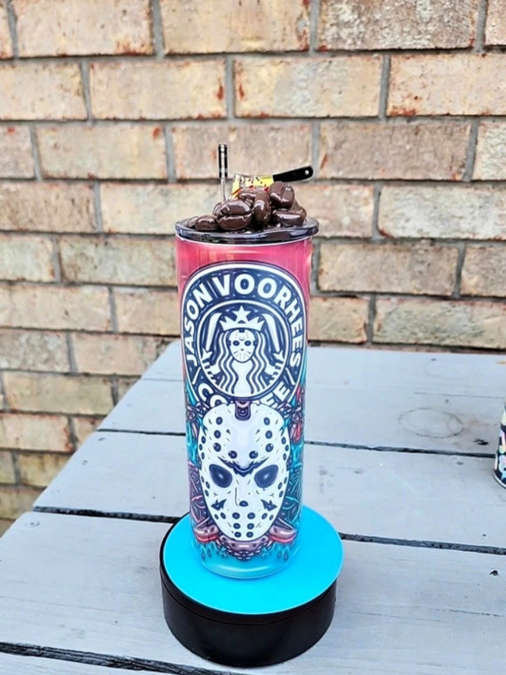Jason Voorhees Custom Tumbler And Lid